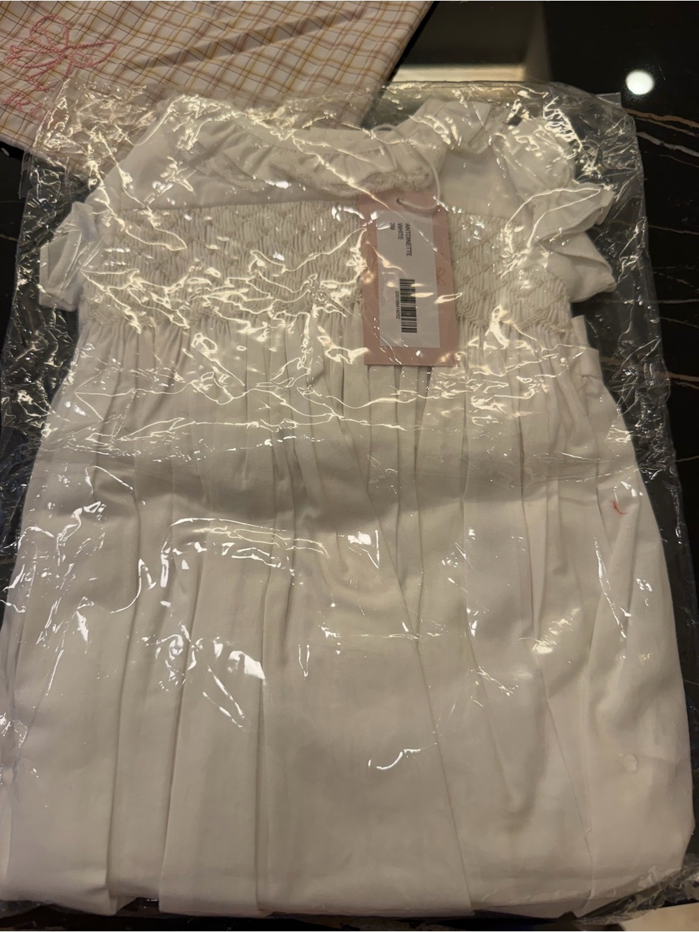 Antoinette white 0-3 baby dress with bloomer’s